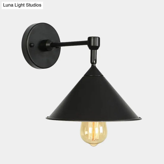 Modern Industrial Bathroom Wall Sconce Lamp - Black/Gray Metallic Finish