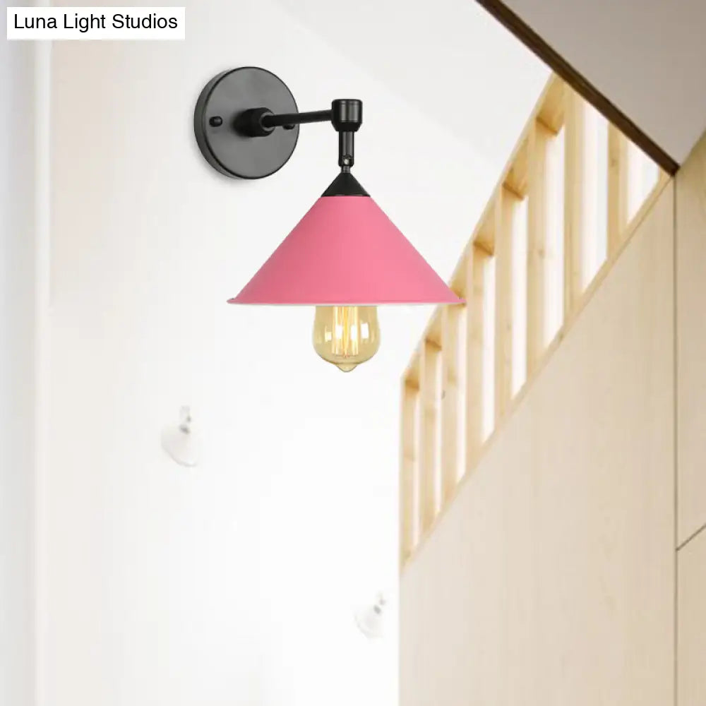 Modern Industrial Bathroom Wall Sconce Lamp - Black/Gray Metallic Finish