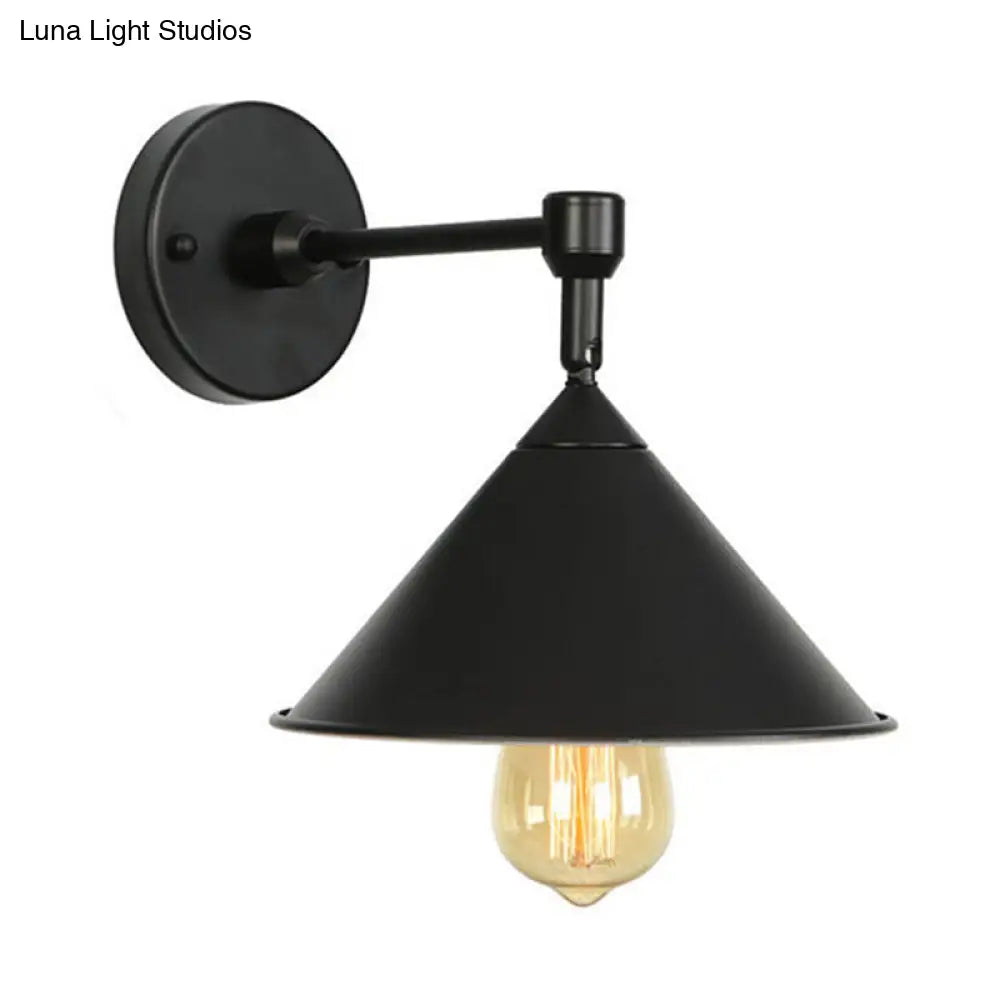 Modern Industrial Bathroom Wall Sconce Lamp - Black/Gray Metallic Finish