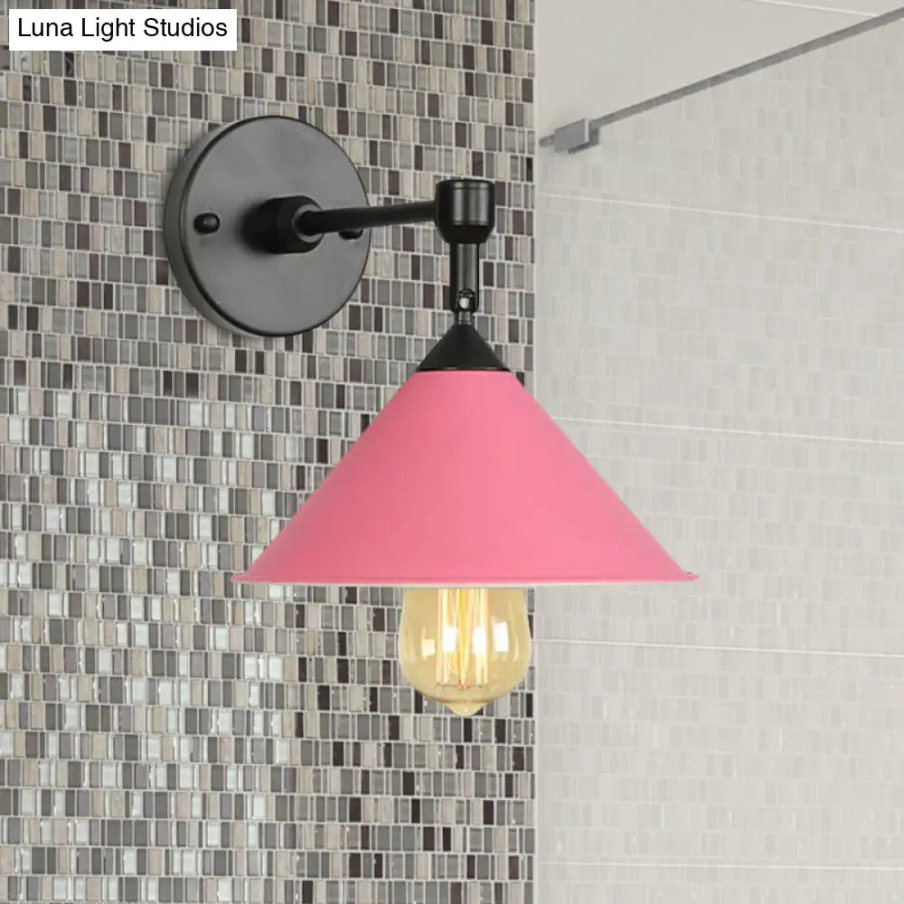 Modern Industrial Bathroom Wall Sconce Lamp - Black/Gray Metallic Finish