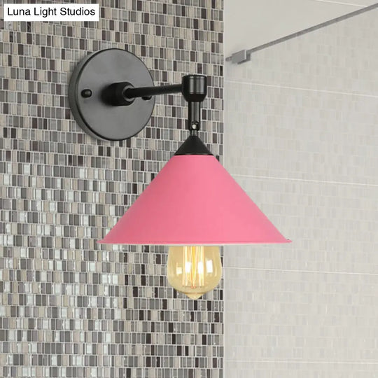 Modern Industrial Bathroom Wall Sconce Lamp - Black/Gray Metallic Finish