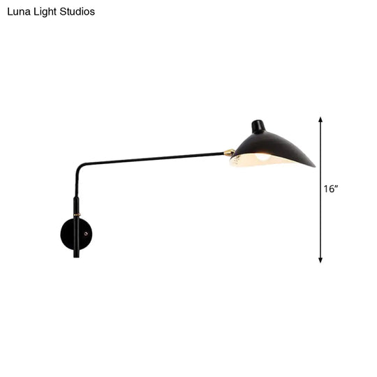 Modern Industrial Conic Wall Sconce Light In Black/White For Living Room