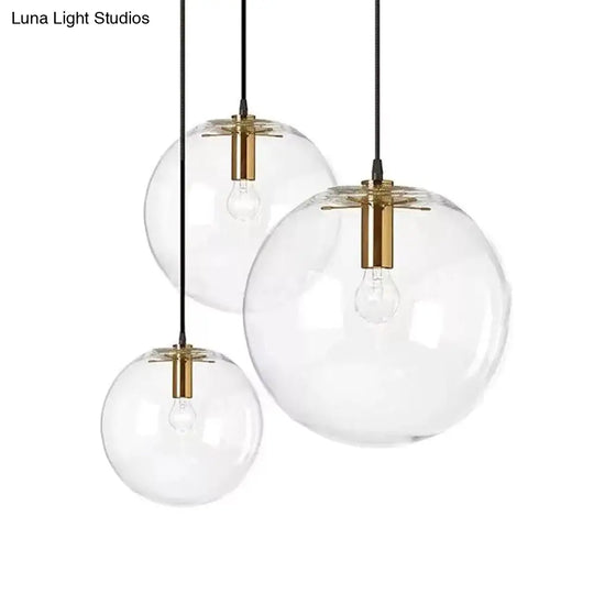 Modern Industrial Glass Globe Pendant Light For Kitchen Dining & Bedroom Gold / 8