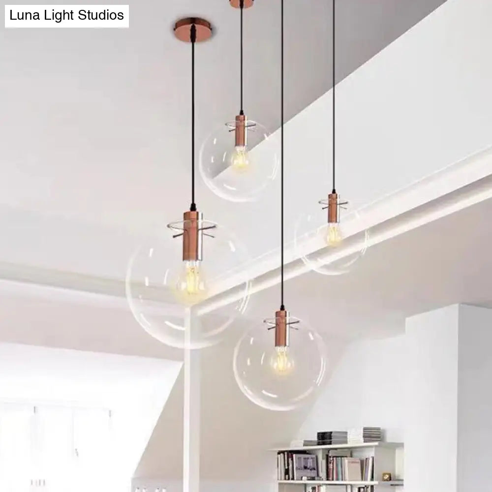 Modern Industrial Glass Globe Pendant Light For Kitchen Dining & Bedroom