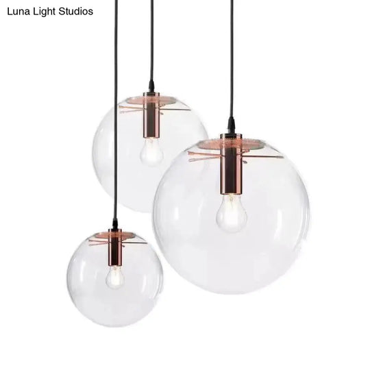 Modern Industrial Glass Globe Pendant Light For Kitchen Dining & Bedroom