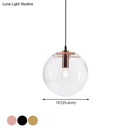 Modern Industrial Glass Globe Pendant Light For Kitchen Dining & Bedroom