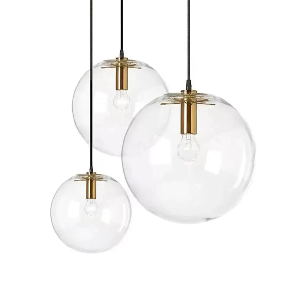 Modern Industrial Kitchen Glass Pendant Light For Dining And Bedroom Gold / 8’