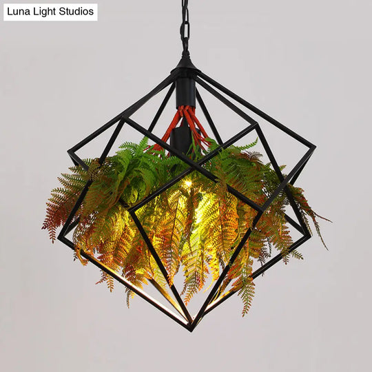 Modern Industrial Pendant Light With Geometric Design And Led Bulb - 16’/18.5’ Wide