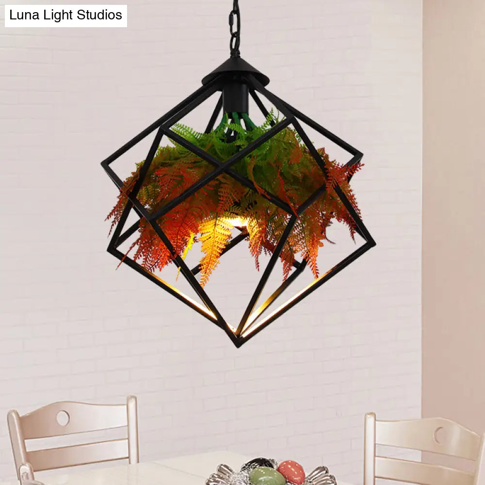 Modern Industrial Pendant Light With Geometric Design And Led Bulb - 16’/18.5’ Wide