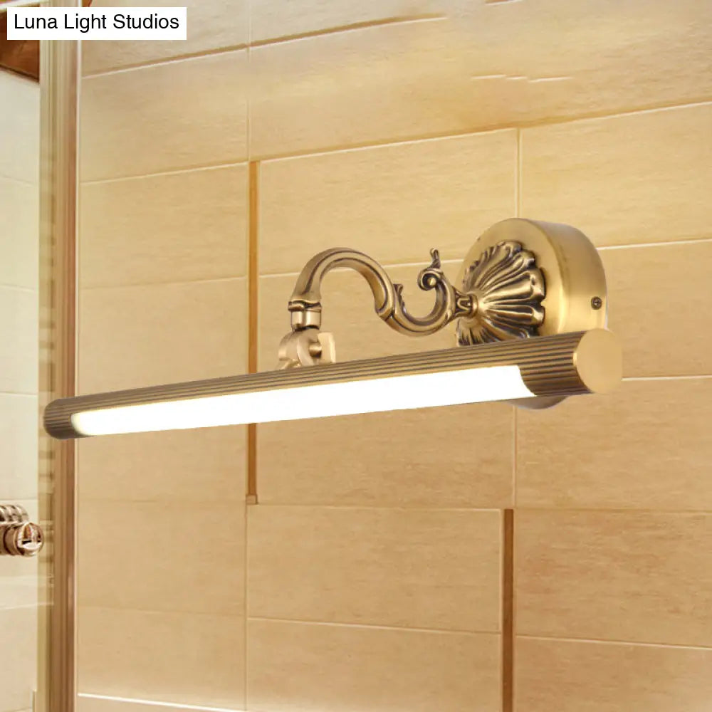 Modern Integrated Led Brass Finish Wall Sconce Light For Bathroom - Vanity Lighting 17/22 Wide