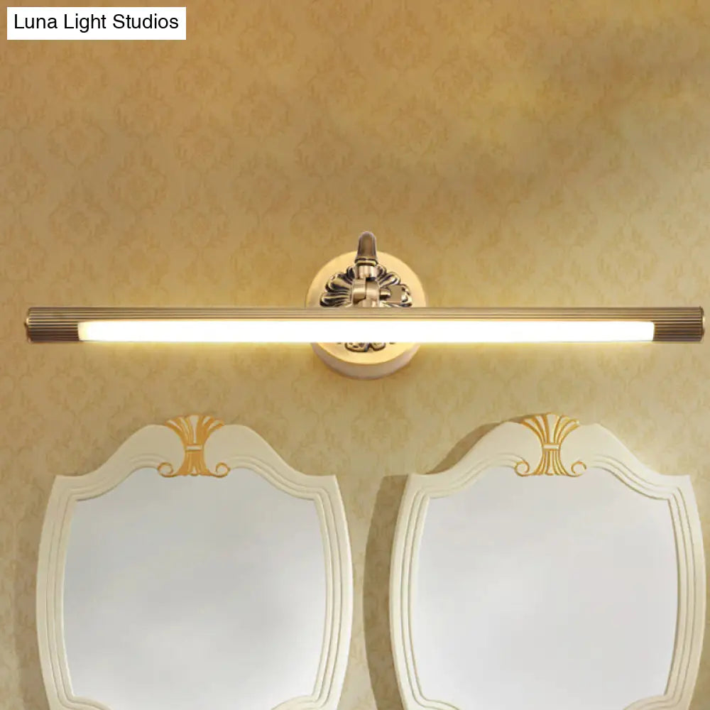 Modern Integrated Led Brass Finish Wall Sconce Light For Bathroom - Vanity Lighting 17/22 Wide