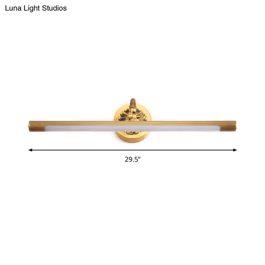 Modern Integrated Led Brass Finish Wall Sconce Light For Bathroom - Vanity Lighting 17/22 Wide