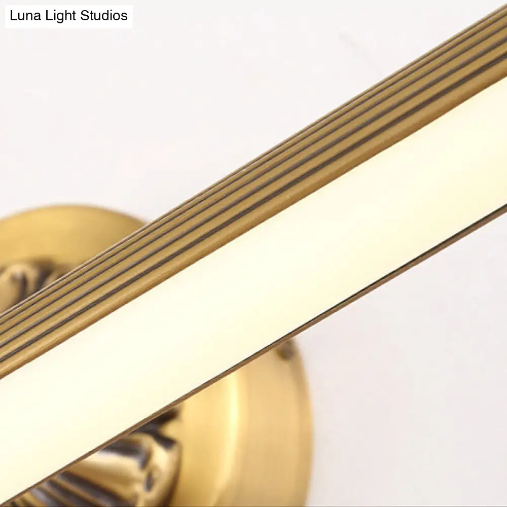 Modern Integrated Led Brass Finish Wall Sconce Light For Bathroom - Vanity Lighting 17/22 Wide