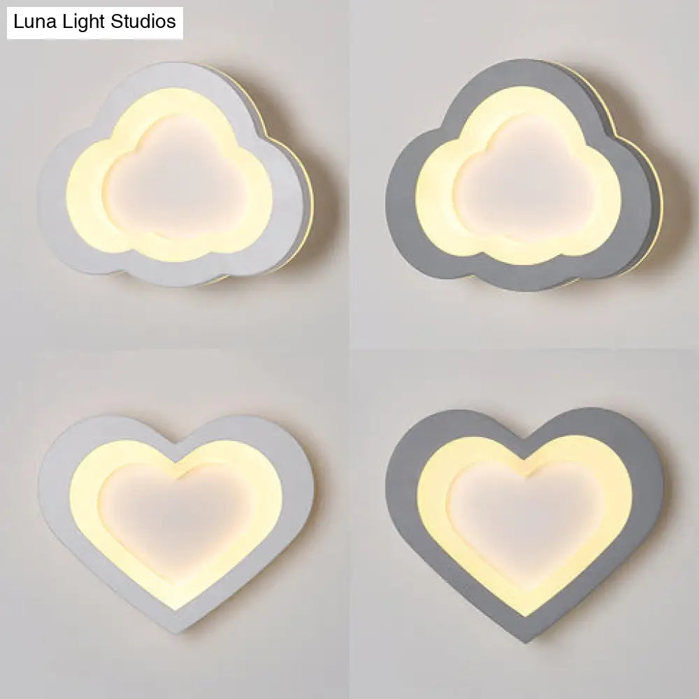 Modern Integrated Led Cartoon Wall Light - Simple Acrylic White