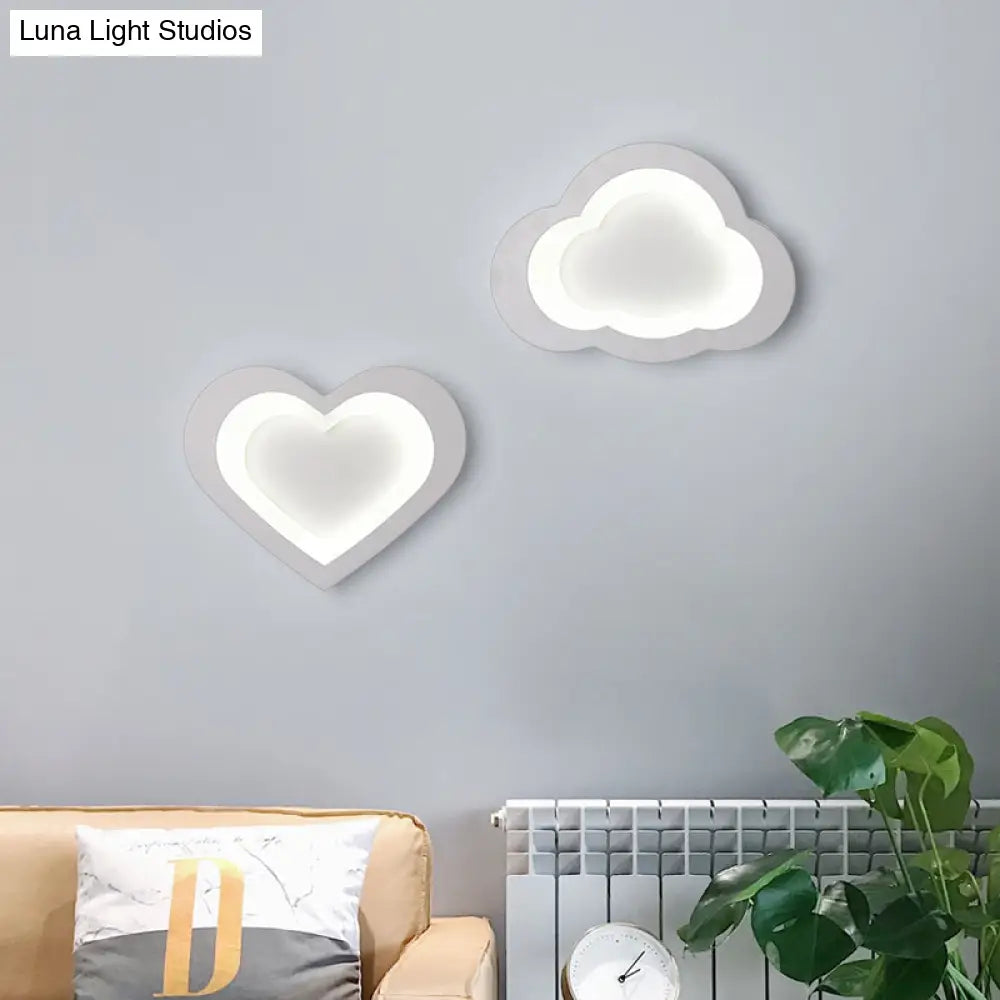 Modern Integrated Led Cartoon Wall Light - Simple Acrylic White