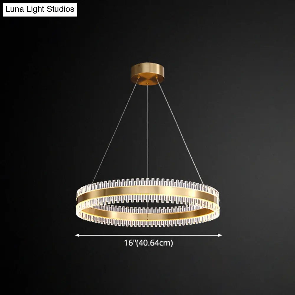 Contemporary Metal Chandelier Pendant Light - Interlace Rings Design For Living Room