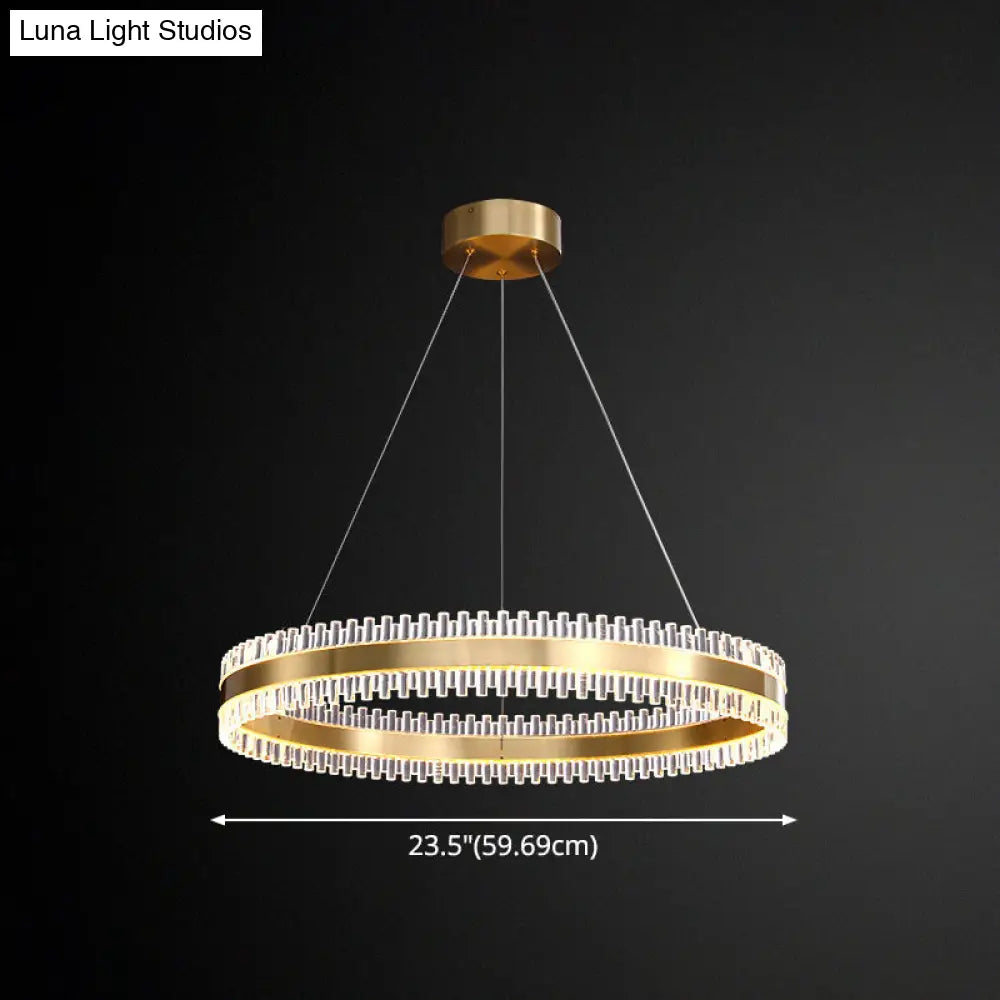 Contemporary Metal Chandelier Pendant Light - Interlace Rings Design For Living Room