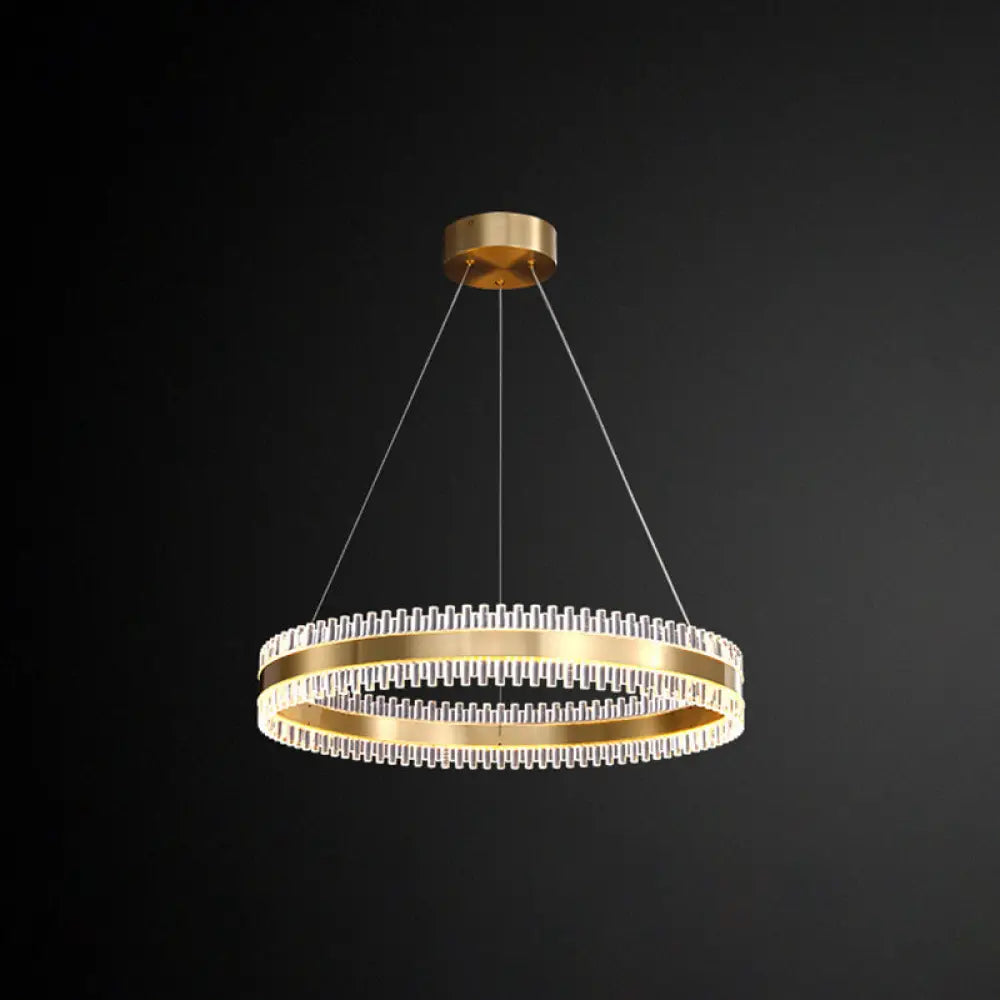 Modern Interlace Rings Chandelier - Metal Pendant Light For Living Room Gold / 16’