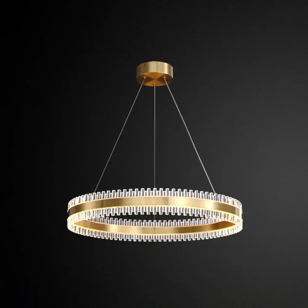 Modern Interlace Rings Chandelier - Metal Pendant Light For Living Room Gold / 23.5’