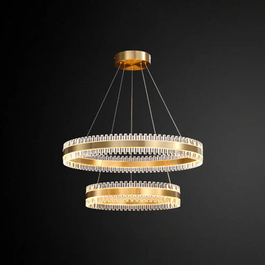 Modern Interlace Rings Chandelier - Metal Pendant Light For Living Room Gold / 24’ + 31.5’