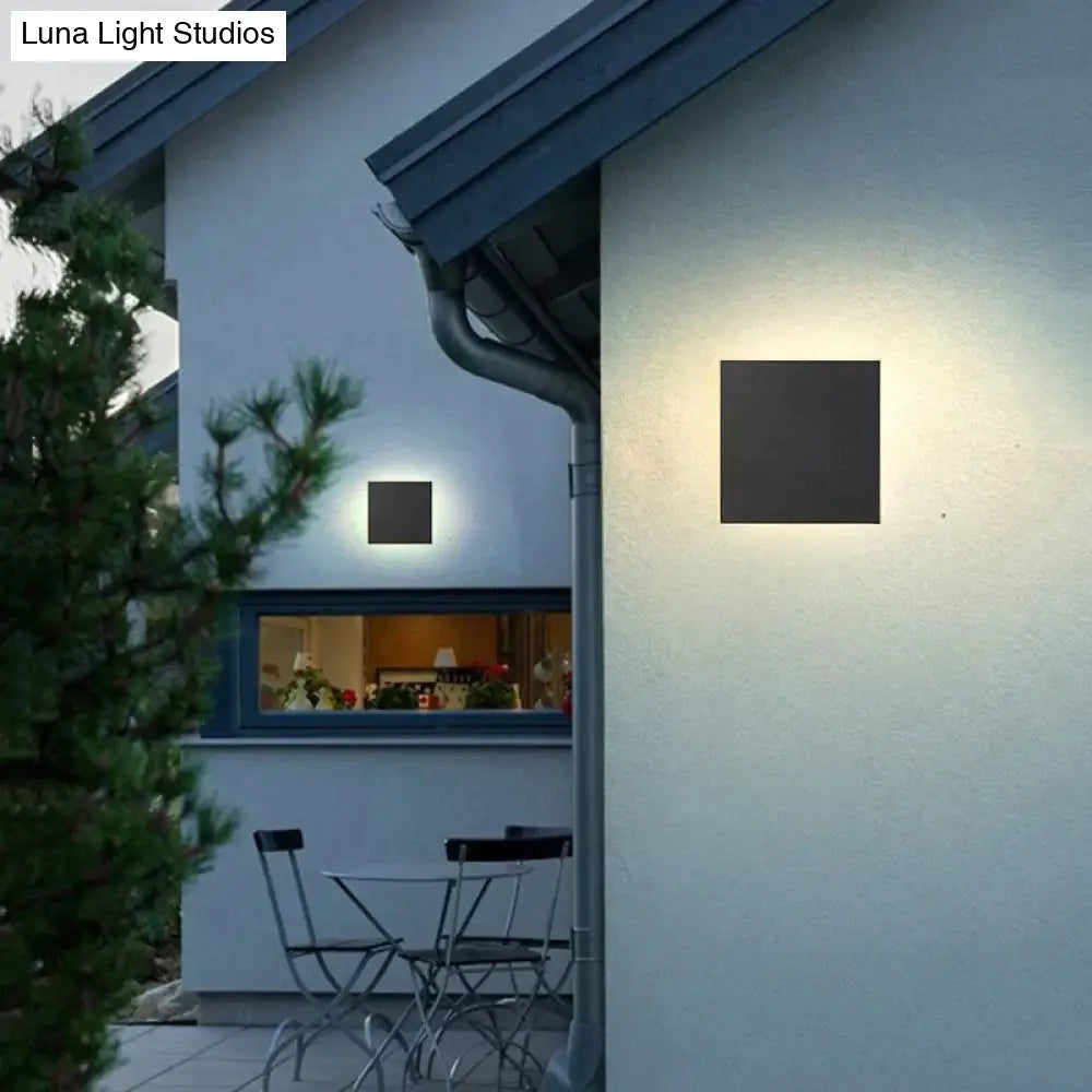 Modern Ip65 Waterproof Outdoor Led Wall Lamp Aluminum Round Squar Light Garden Porch Sconce 96V