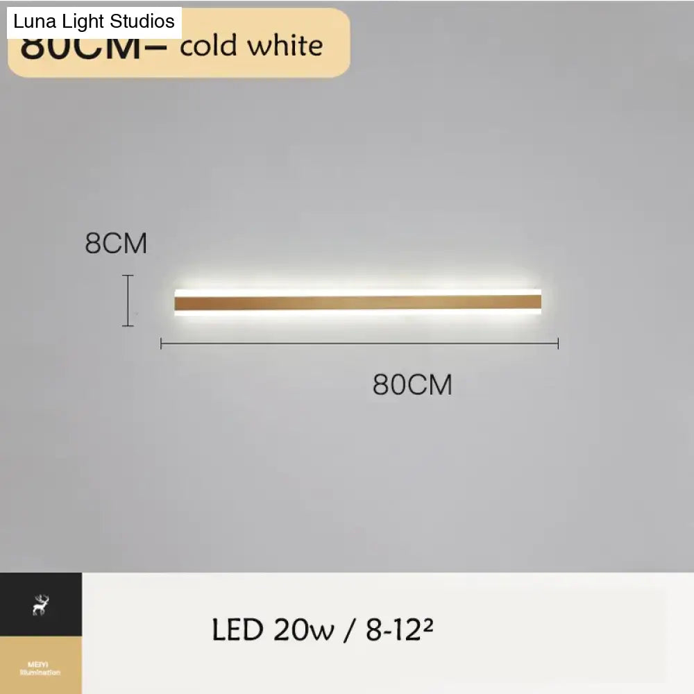 Modern Ip65 Waterproof Outdoor Lights Stainless Steel Long Led Wall Lamp Gold Light Garden Porch