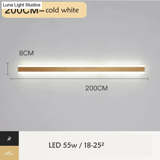 Modern Ip65 Waterproof Outdoor Lights Stainless Steel Long Led Wall Lamp Gold Light Garden Porch