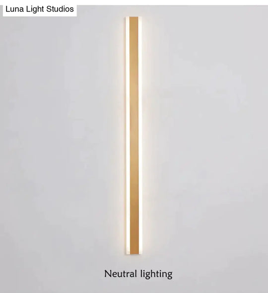 Modern Ip65 Waterproof Outdoor Lights Stainless Steel Long Led Wall Lamp Gold Light Garden Porch