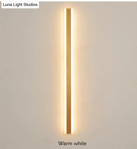 Modern Ip65 Waterproof Outdoor Lights Stainless Steel Long Led Wall Lamp Gold Light Garden Porch