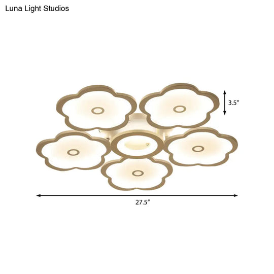 Modern Iron Acrylic Ceiling Lights - 3/6/9 Heads Unique Flower Design Indoor Lighting