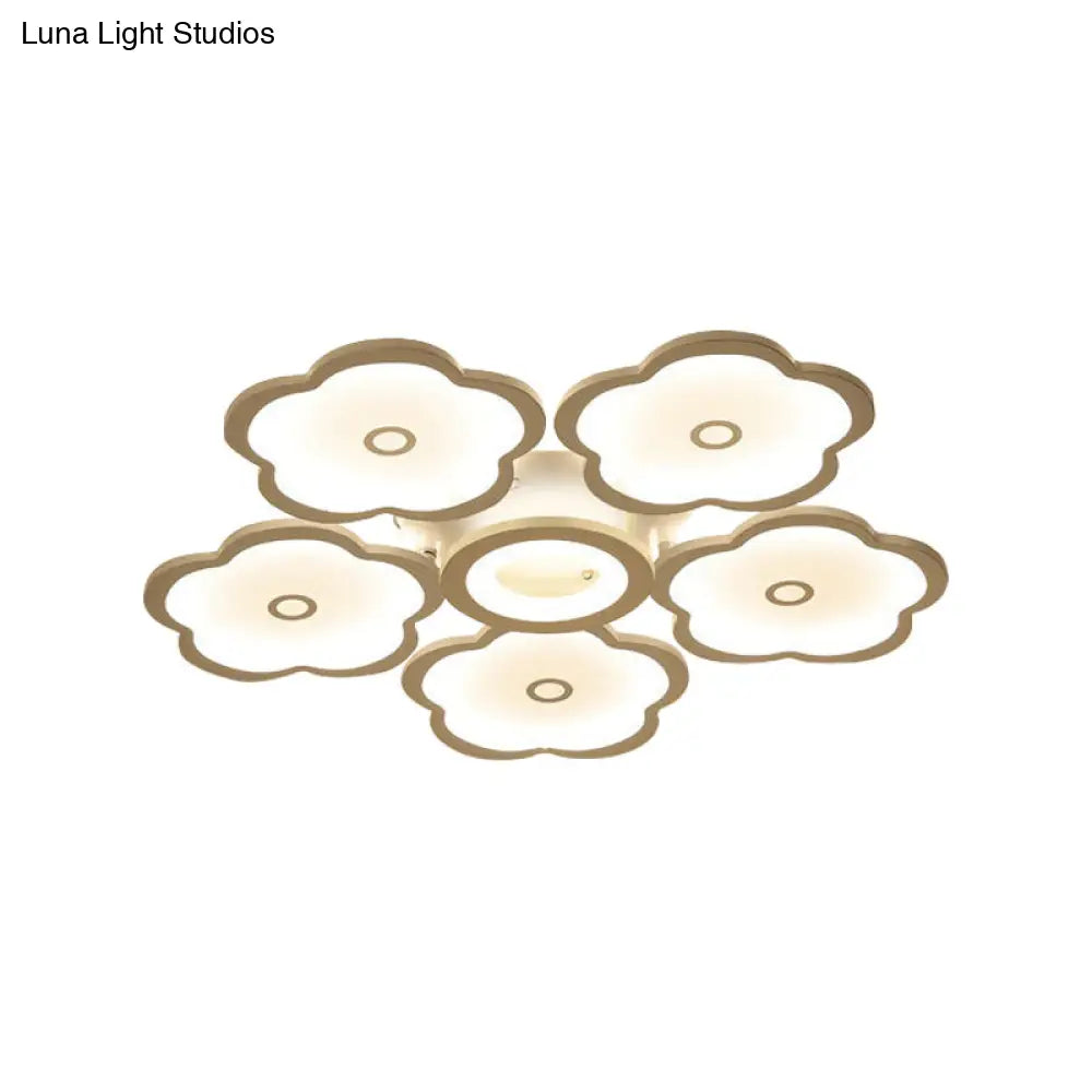 Modern Iron Acrylic Ceiling Lights - 3/6/9 Heads Unique Flower Design Indoor Lighting