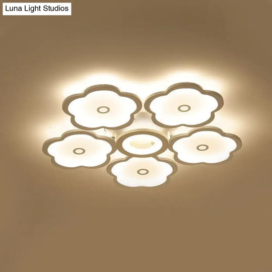 Modern Iron Acrylic Ceiling Lights - 3/6/9 Heads Unique Flower Design Indoor Lighting