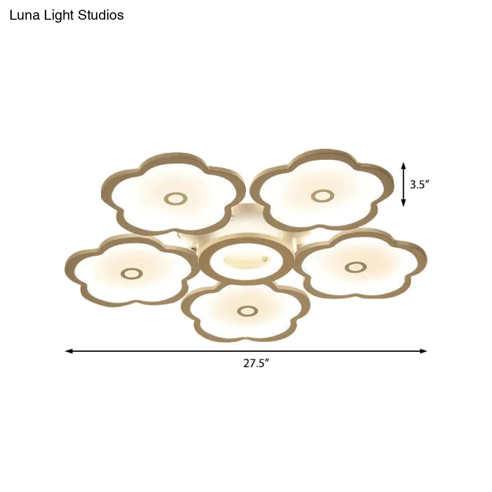 Modern Iron Acrylic Ceiling Lights - 3/6/9 Heads Unique Flower Design Indoor Lighting