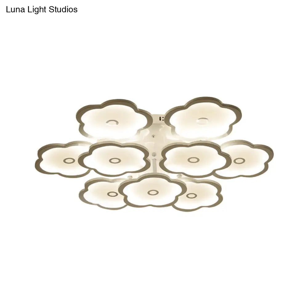 Modern Iron Acrylic Ceiling Lights - 3/6/9 Heads Unique Flower Design Indoor Lighting