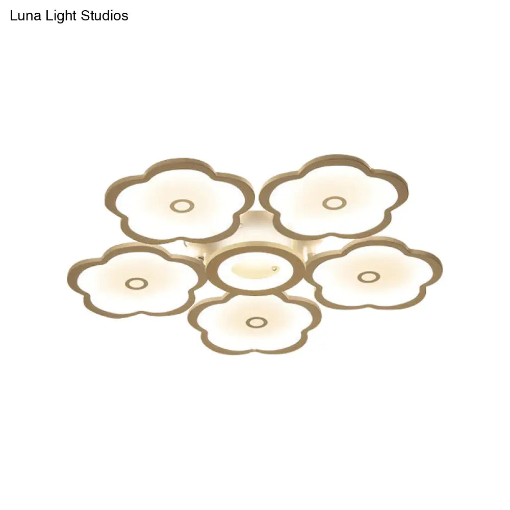 Modern Iron Acrylic Ceiling Lights - 3/6/9 Heads Unique Flower Design Indoor Lighting