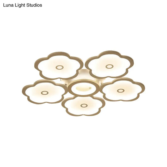 Modern Iron Acrylic Ceiling Lights - 3/6/9 Heads Unique Flower Design Indoor Lighting