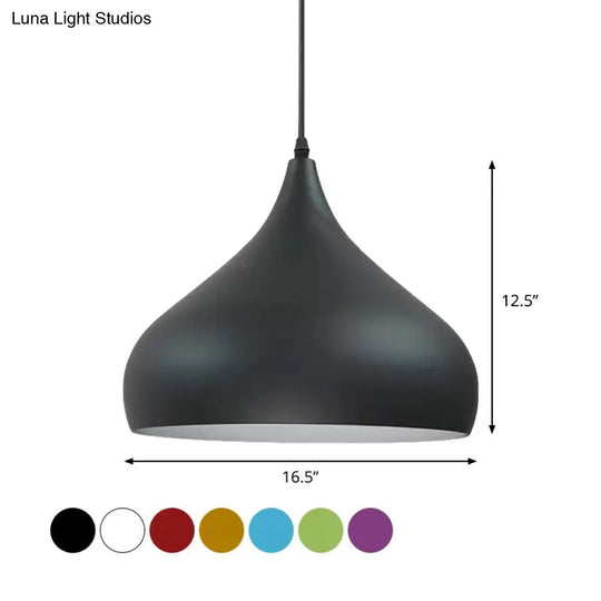 12.5/16.5 Wide Dome Pendant Lighting Modern Iron Hanging Light - 1 Black/White/Red

Note: Although