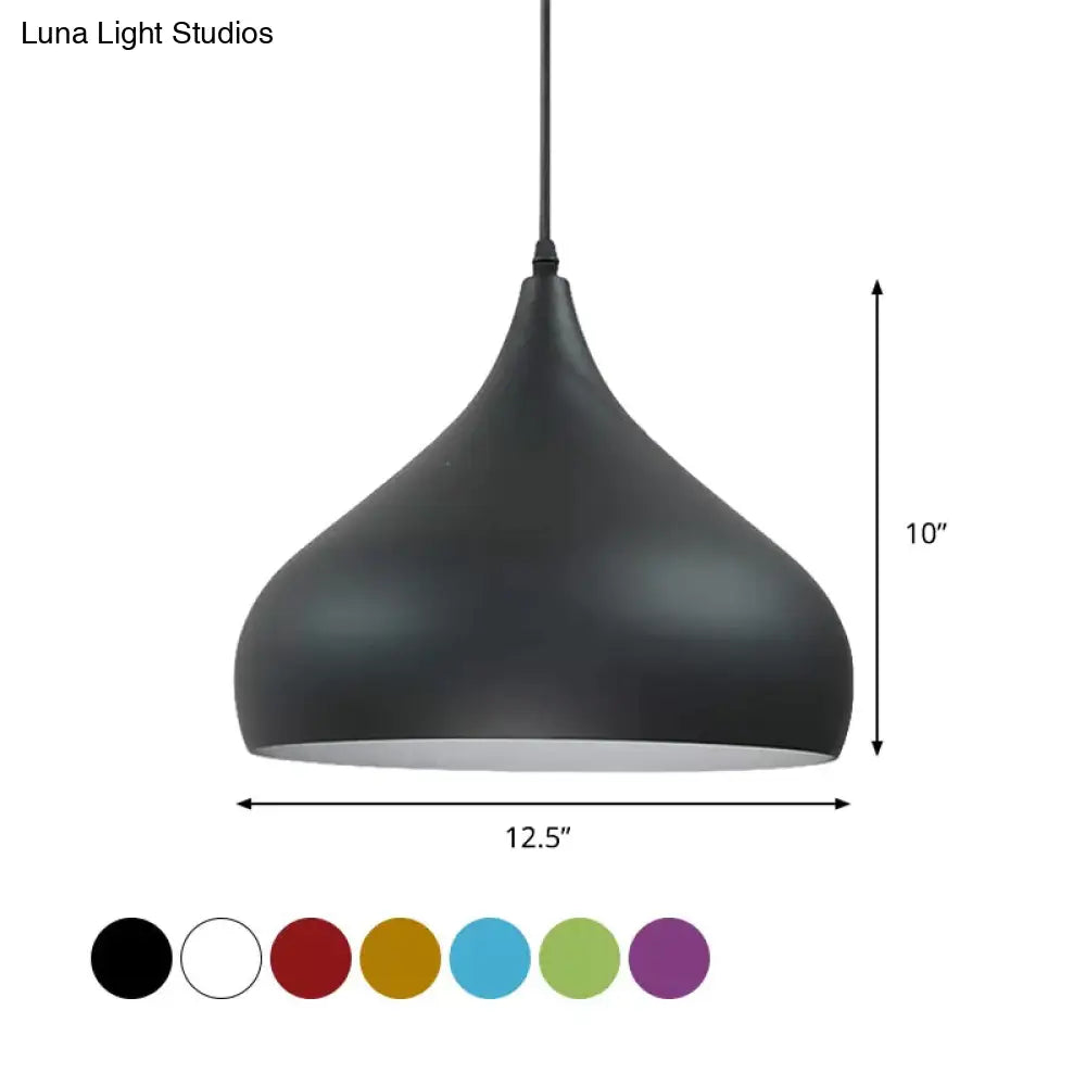 12.5/16.5 Wide Dome Pendant Lighting Modern Iron Hanging Light - 1 Black/White/Red

Note: Although