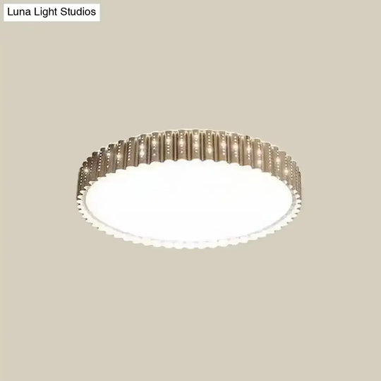 Modern Iron Gold Led Flushmount Ceiling Lamp With Circle Cutouts - Square/Flower/Rectangle Flush