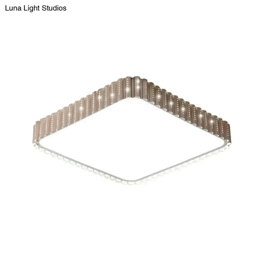 Modern Iron Gold Led Flushmount Ceiling Lamp With Circle Cutouts - Square/Flower/Rectangle Flush