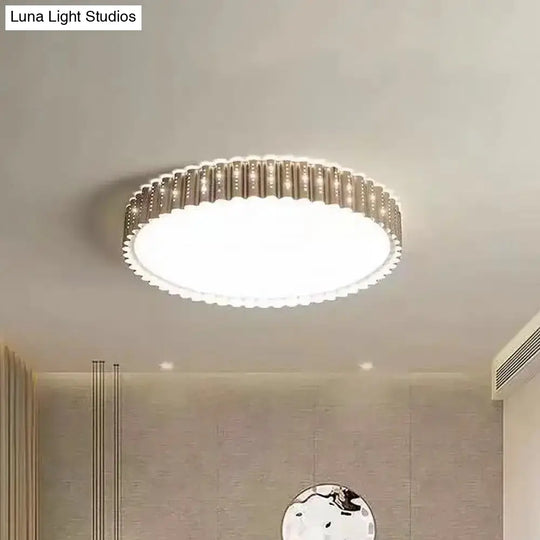 Modern Iron Gold Led Flushmount Ceiling Lamp With Circle Cutouts - Square/Flower/Rectangle Flush