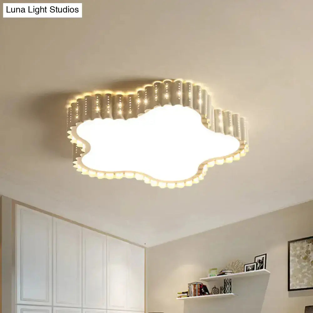 Modern Iron Gold Led Flushmount Ceiling Lamp With Circle Cutouts - Square/Flower/Rectangle Flush