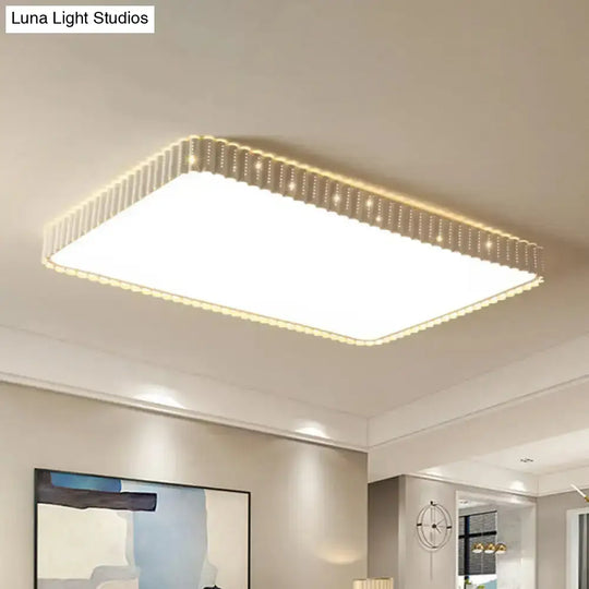 Modern Iron Gold Led Flushmount Ceiling Lamp With Circle Cutouts - Square/Flower/Rectangle Flush