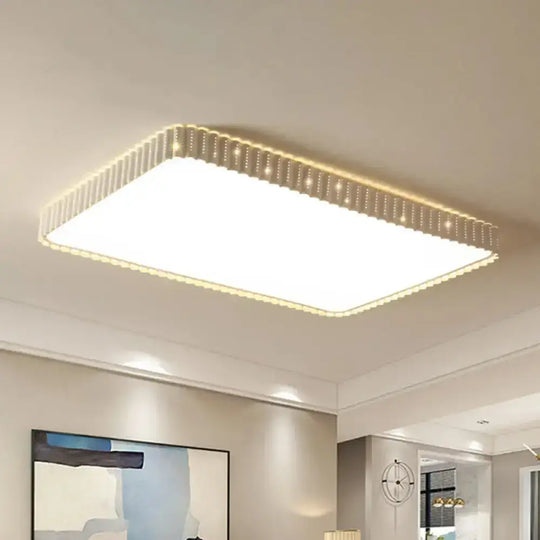 Modern Iron Gold Led Flushmount Ceiling Lamp With Circle Cutouts - Square/Flower/Rectangle Flush