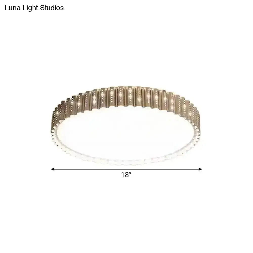 Modern Iron Gold Led Flushmount Ceiling Lamp With Circle Cutouts - Square/Flower/Rectangle Flush