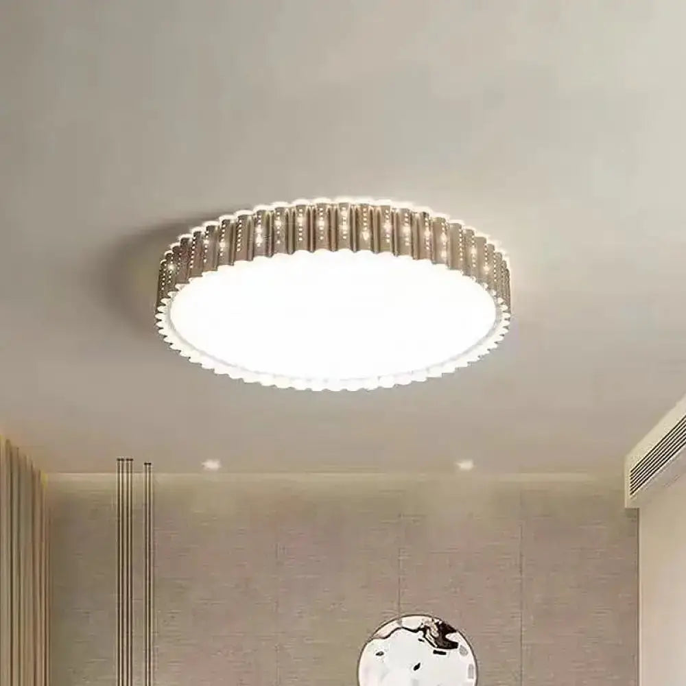 Modern Iron Gold Led Flushmount Ceiling Lamp With Circle Cutouts - Square/Flower/Rectangle Flush