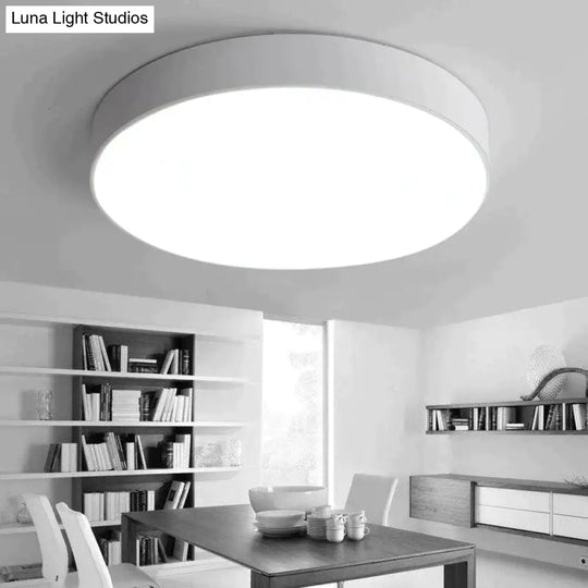 Modern Iron Round Black White Led Ceiling Lights For Living Room Bedroom Indoor Lamps White /