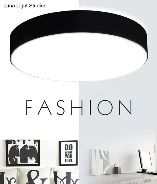 Modern Iron Round Black White Led Ceiling Lights For Living Room Bedroom Indoor Lamps