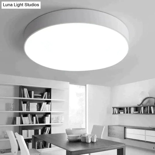 Modern Iron Round Black White Led Ceiling Lights For Living Room Bedroom Indoor Lamps