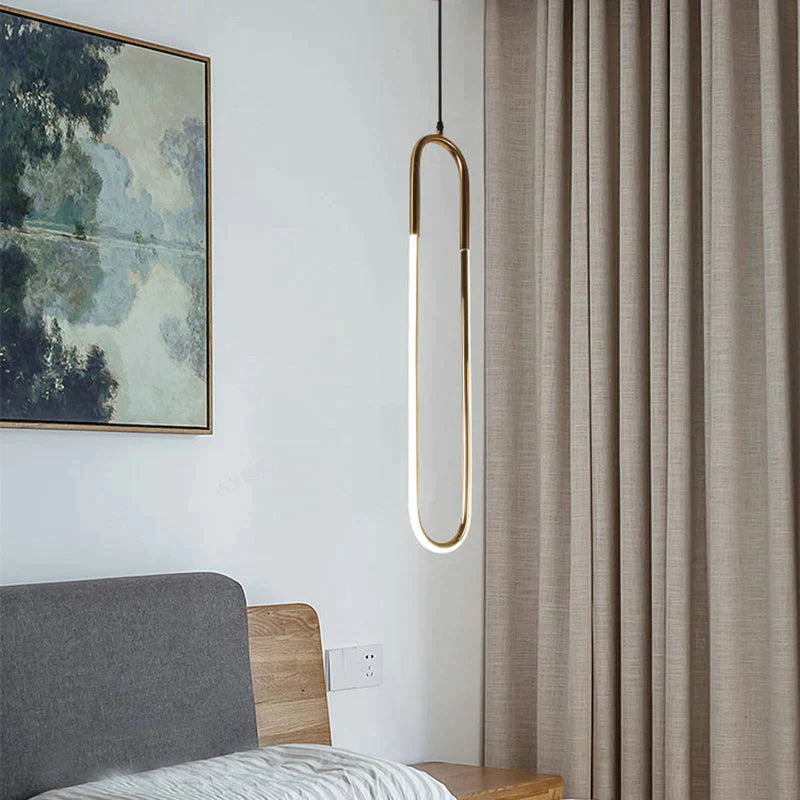 Modern Iron U Style Gold Pendant Lights Energy Saving Tube lustre luminaire suspension Light Fixtures For Living Room Hanglamp